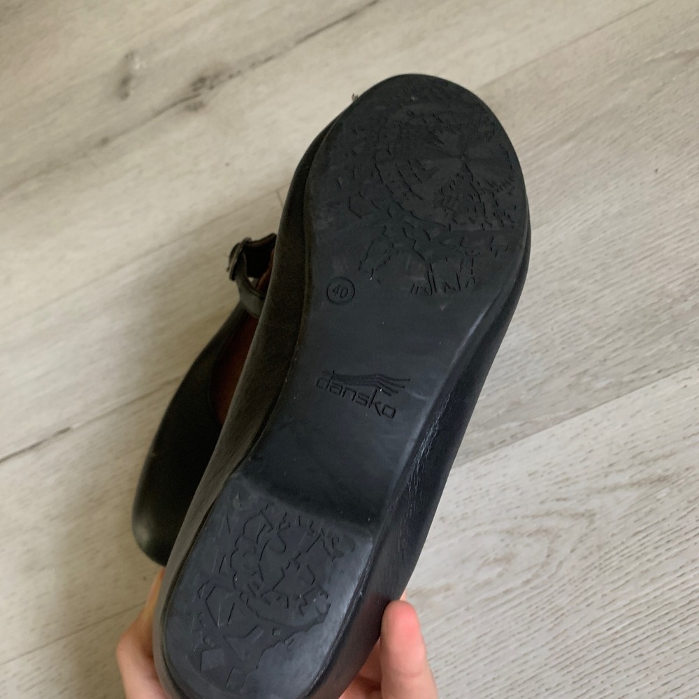 Dansko Black Leather Mary Jane Flats Buckle Strap Shoes 40 - Picture 5 of 9